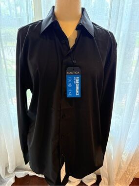 Nautica | Shirts | Nautica Performance Super Shirt Mens 71753435 Navy Blue  Slim Fit New Wtags | Poshmark